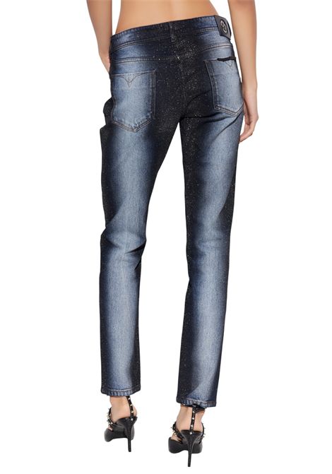 Faded jeans with glitter VERSACE JEANS COUTURE | Trousers | 79HAB5K0 DW009M37904